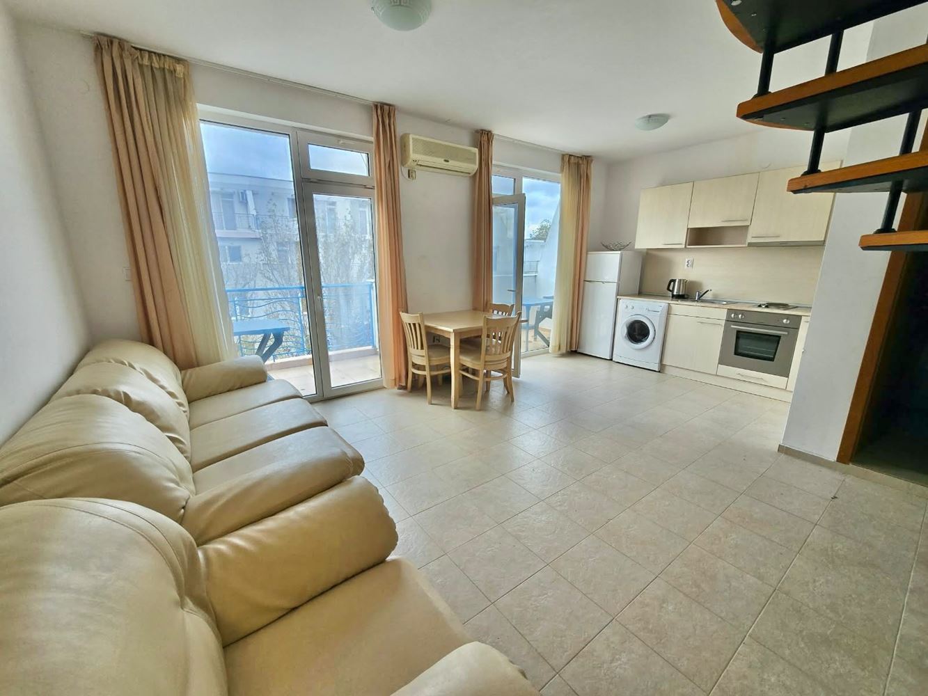 Spacious Two-Bedroom Duplex Apartment with Three Balconies in Sunny Beach – Act 16, Residential Electricity and Pool View