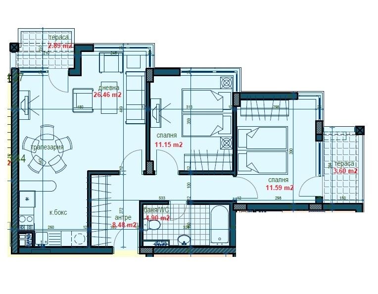Discover your new seaside home - a two-bedroom apartment in the central part of Sunny Beach