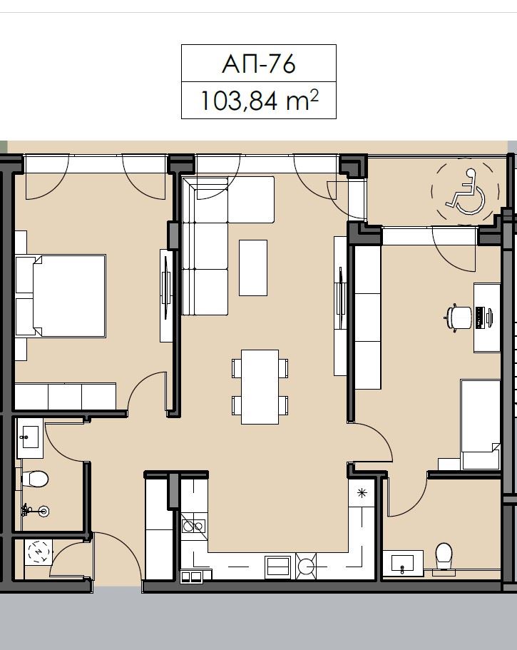 Panoramic two-bedroom apartment on the top floor near the sea in Nessebar – space, prestige and unique location with no maintenance fee