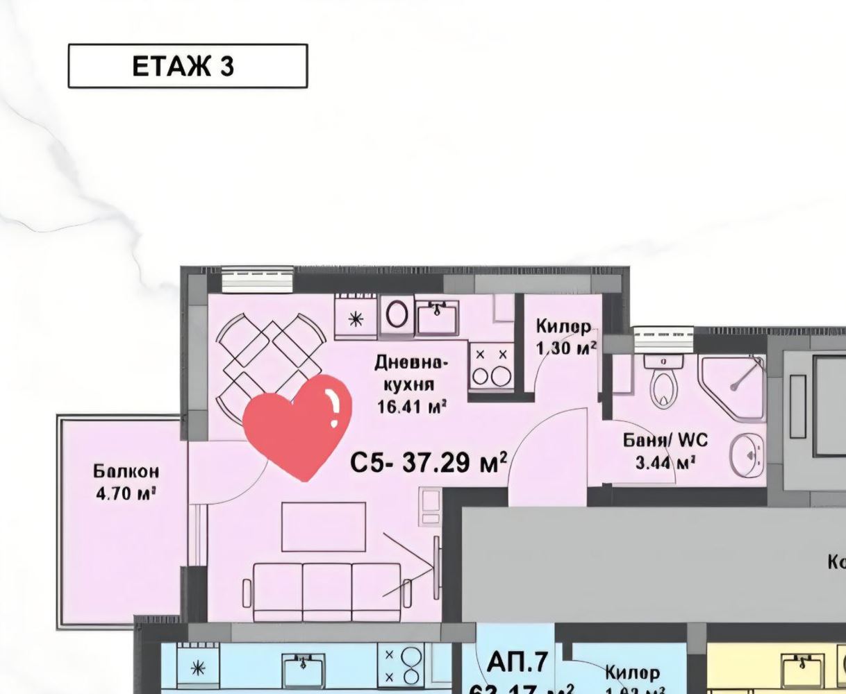 Modern studio in a new building – excellent location and no maintenance fee