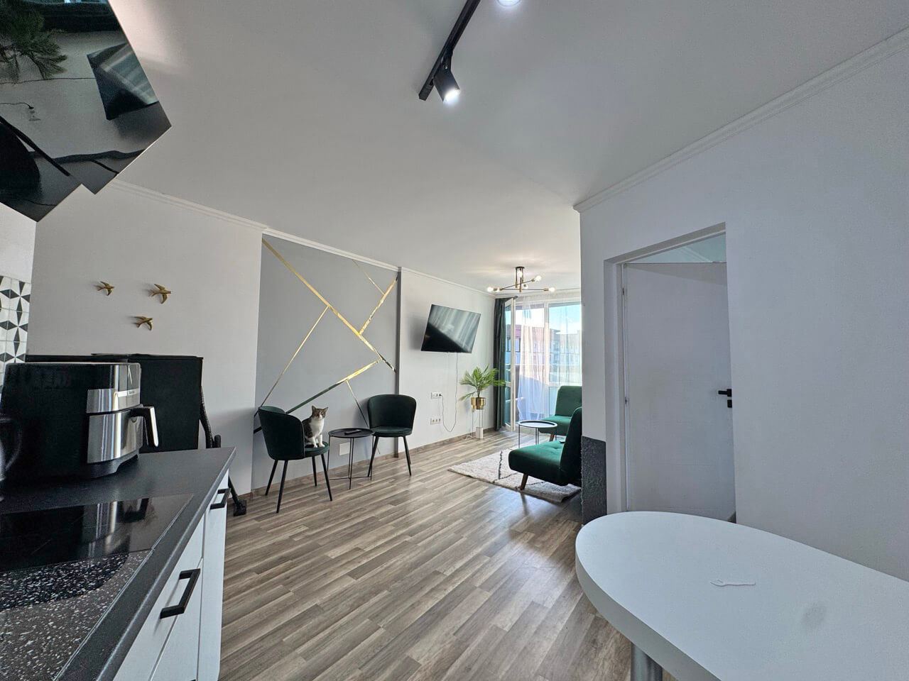 Apartment with modern furnishings and a large terrace 200 m from the beach in Sunny Beach