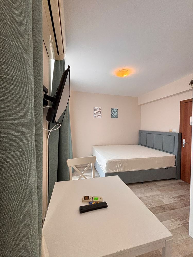 Furnished studio with panoramic terrace and pool view in Sunny Beach – comfort and SPA amenities all year round