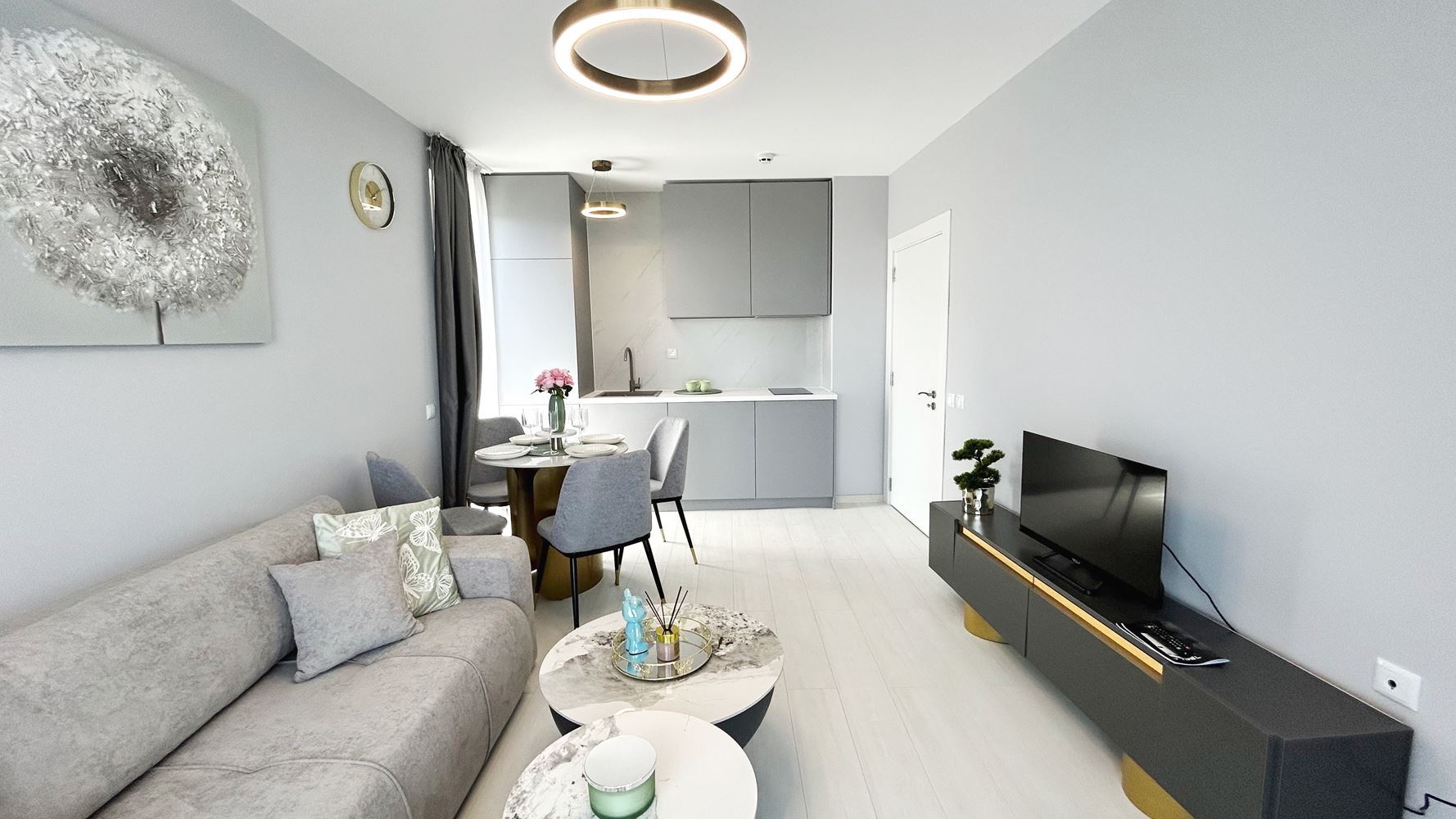 Elegant Apartment with Two Bedrooms and Panoramic Sea View on the First Sea Line in Sunny Beach