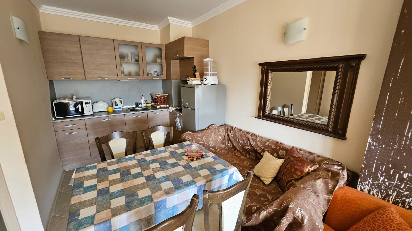 Spacious one-bedroom apartment on the first sea line in Tsarevo with full furnishing
