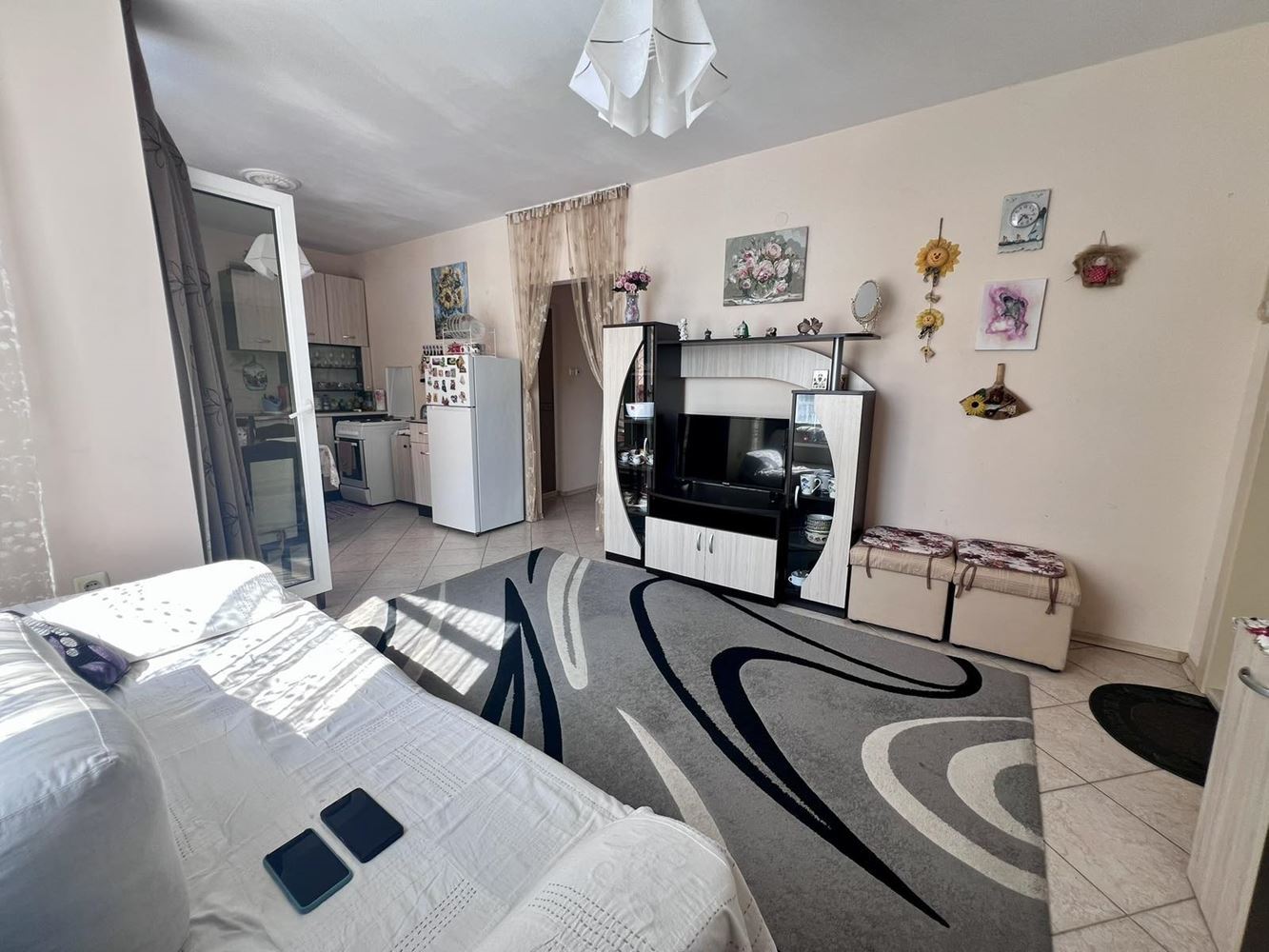 Spacious three-room apartment with two bedrooms and pool view in Sunny Beach