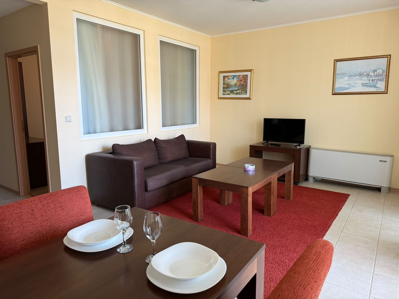 Spacious One-Bedroom Apartment on the First Line in Pomorie