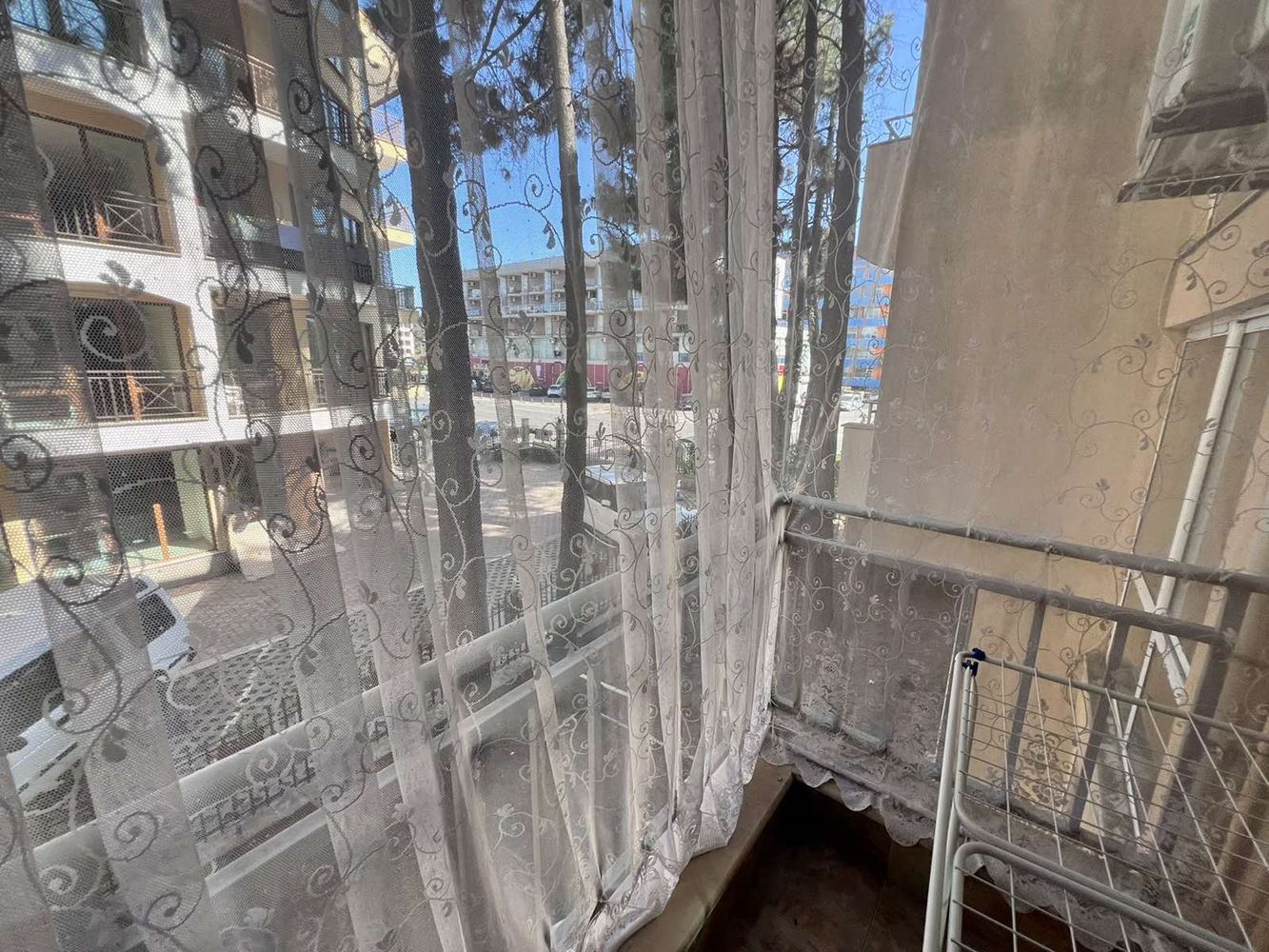 Spacious three-room apartment with two bedrooms and pool view in Sunny Beach