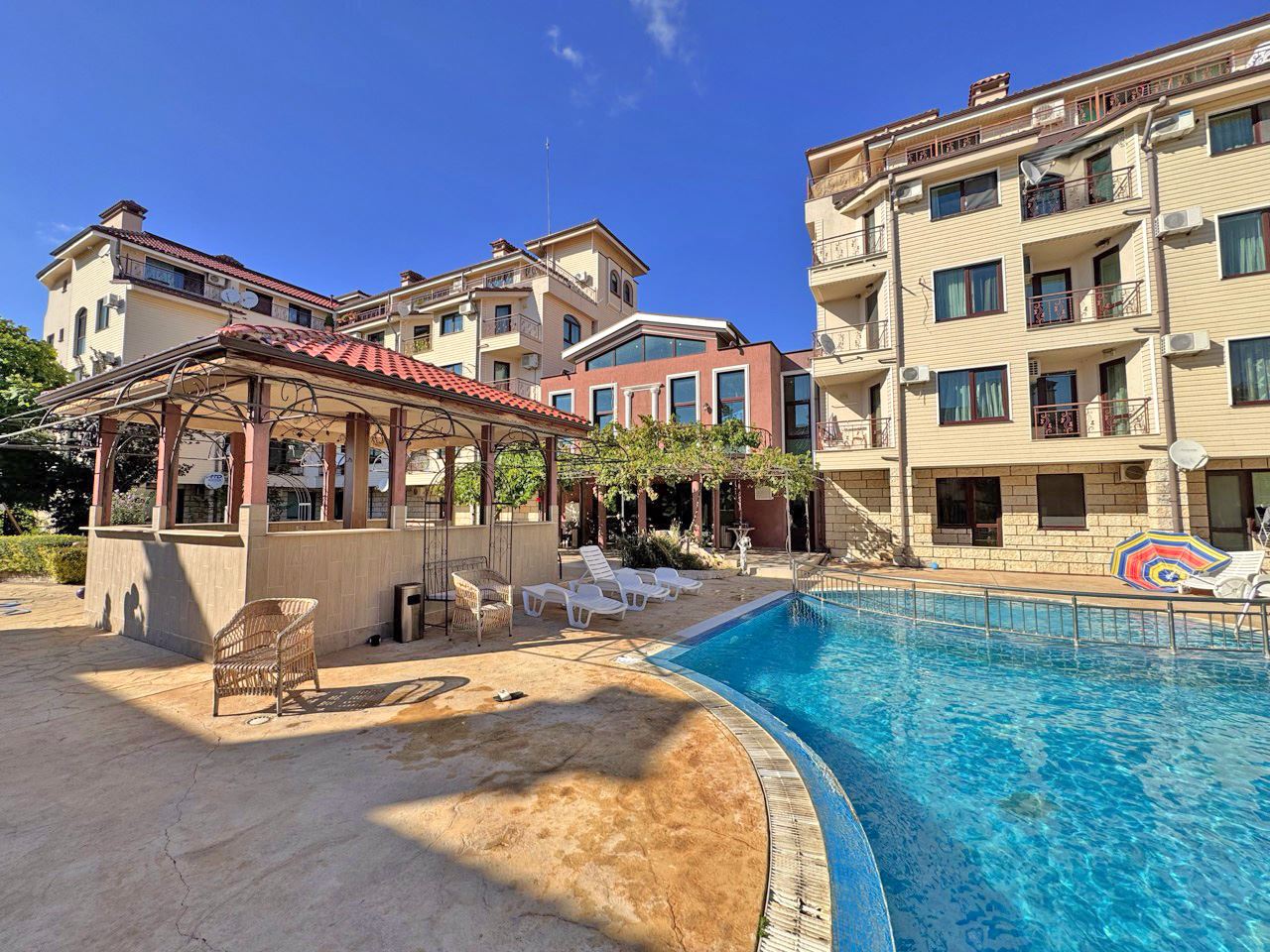 Furnished One-Bedroom Apartment with a Wonderful View of Sunny Beach