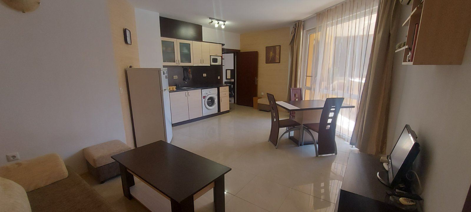 Spacious two-bedroom apartment in a modern complex in the center of Sunny Beach