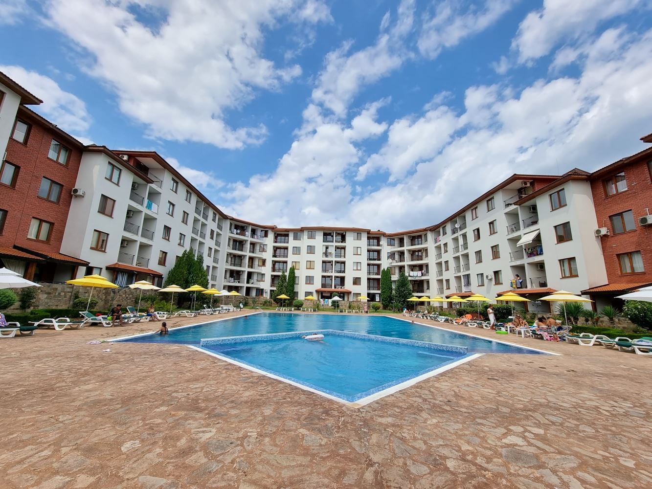 Apartment with two bedrooms and pool view in Nessebar – space, comfort and excellent location just 300 meters from the sea