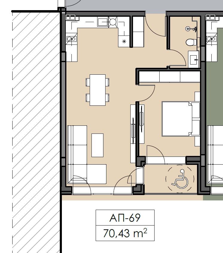 One-bedroom apartment on the top floor with panoramic view in Nessebar – no maintenance fee