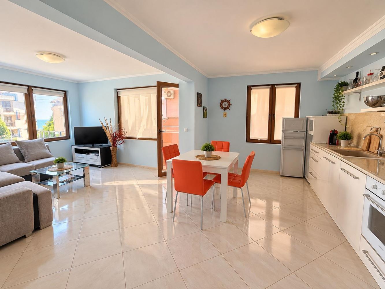 Spacious Three-Bedroom Apartment 100 m from the Sea in Ravda – No Maintenance Fee