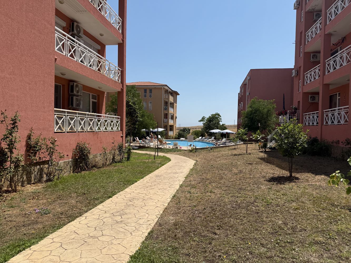 Furnished One-Bedroom Apartment with Pool View in Sunny Beach