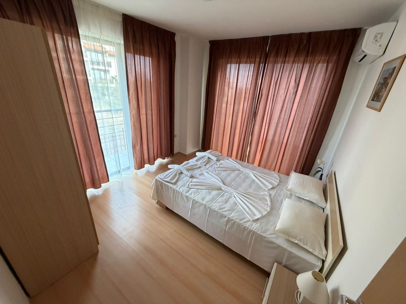Spacious two-bedroom apartment with sea and mountain views in a beautiful gated complex near the sea