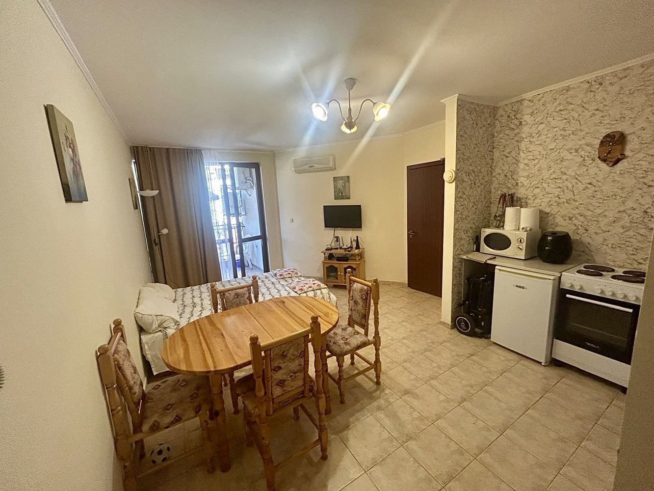 Spacious one-bedroom apartment with a green view in Nessebar – ready to move in
