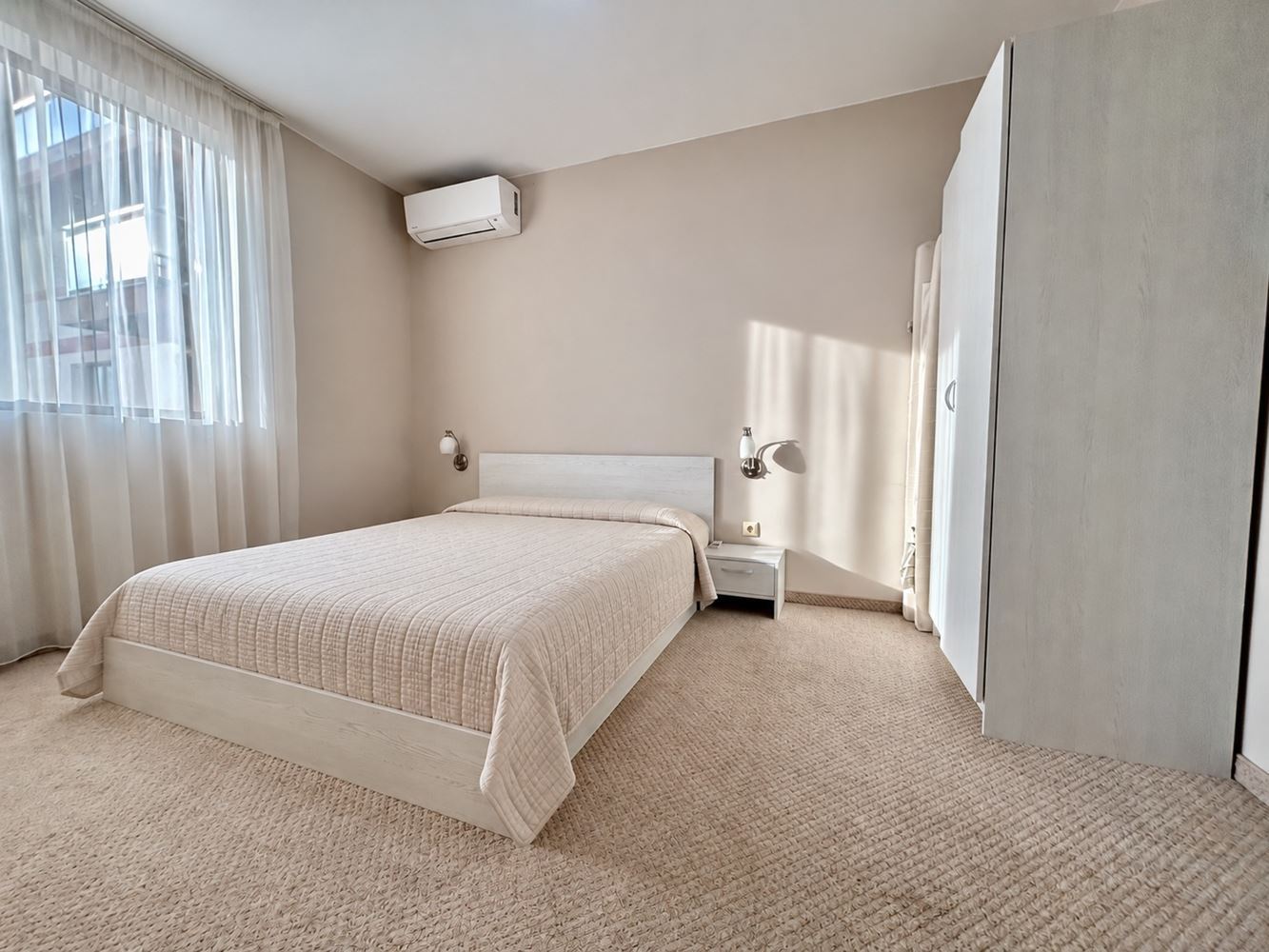 Two-room apartment with a pool view in a complex with extensive infrastructure