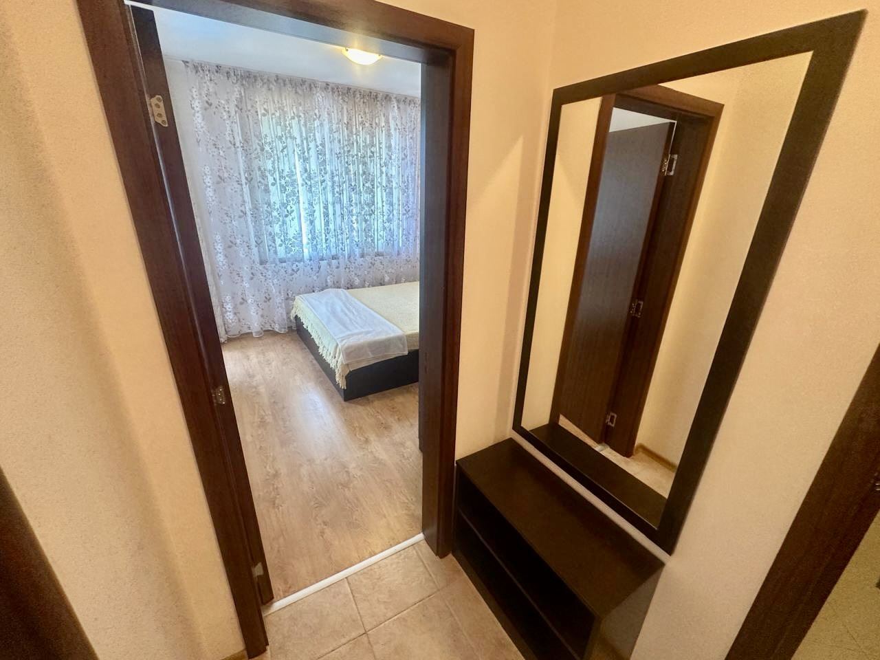Spacious one-bedroom apartment with a view of the landscaped garden in Nessebar