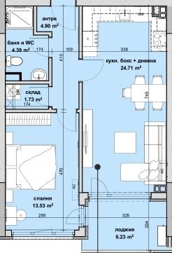 Bright one-bedroom apartment on a high floor in a new project in Slaveykov residential area – convenience and modern urban style in Burgas