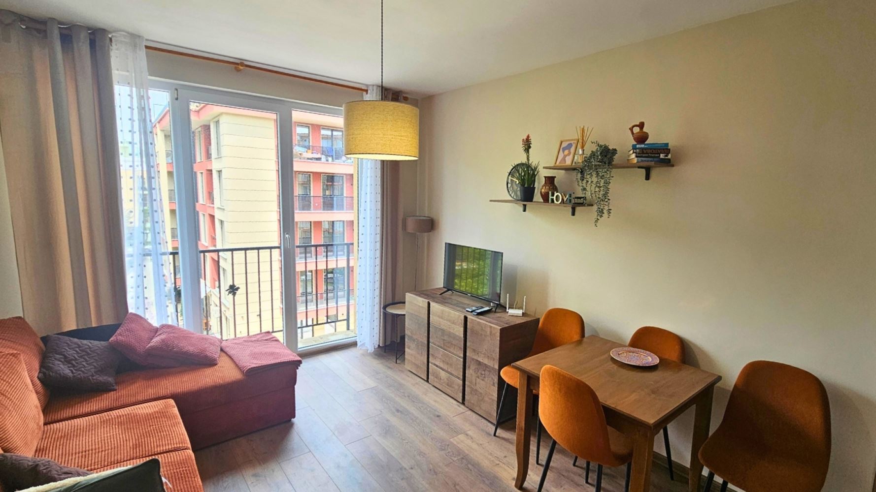 Fully furnished one-bedroom apartment after renovation in Sunny Beach
