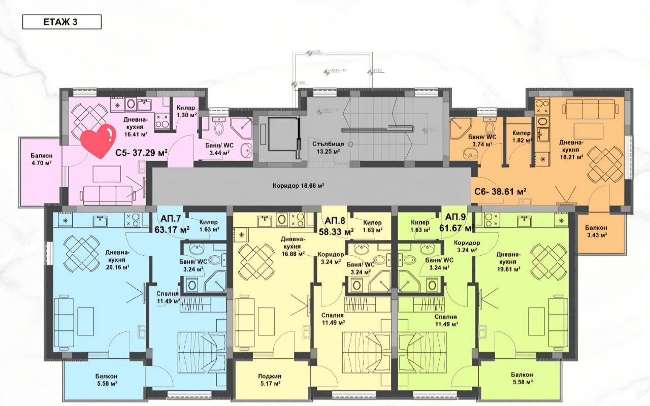 Modern studio in a new building – excellent location and no maintenance fee