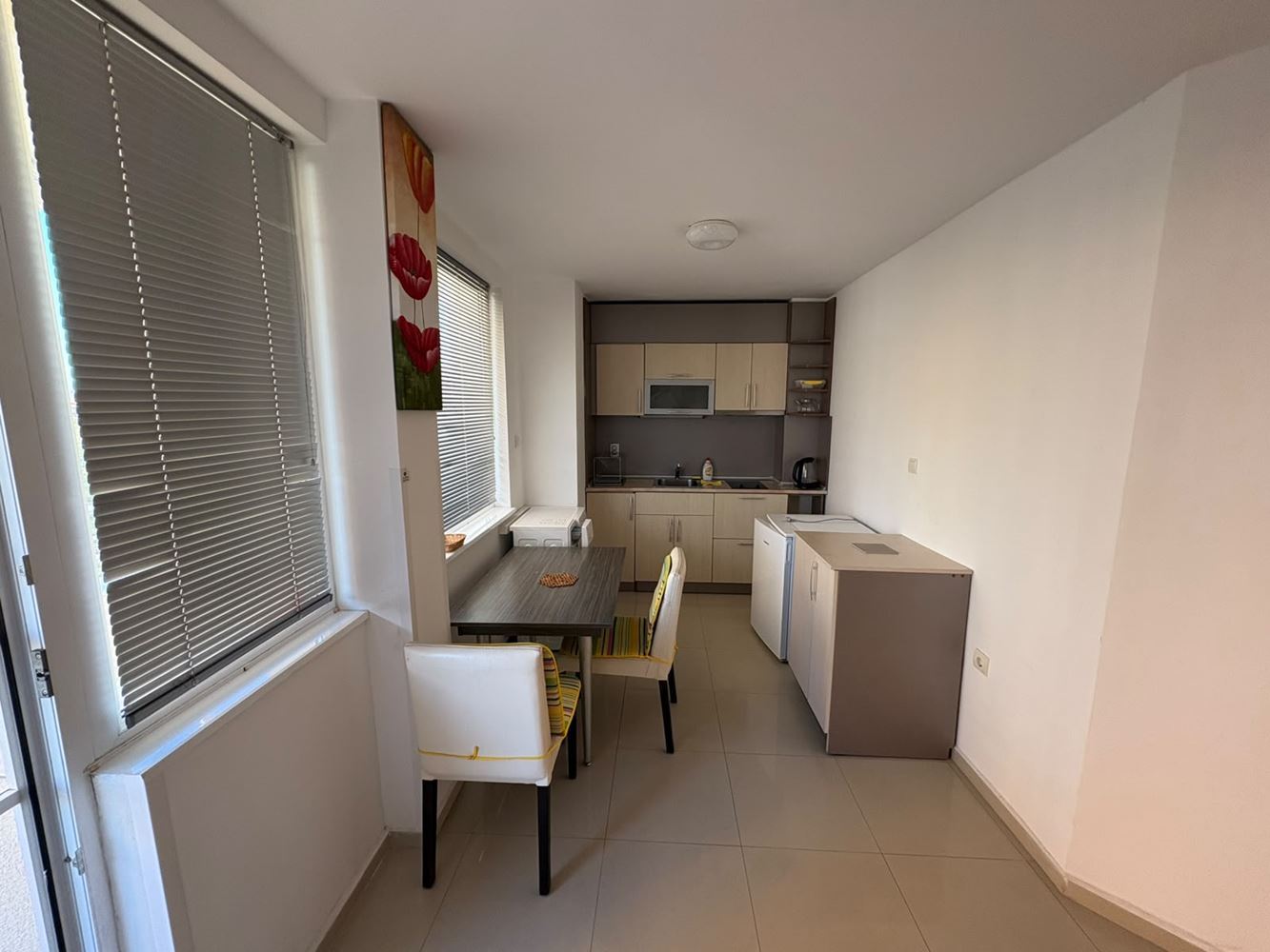 Furnished South-Facing Studio 400 Metres from the Sea in Pomorie