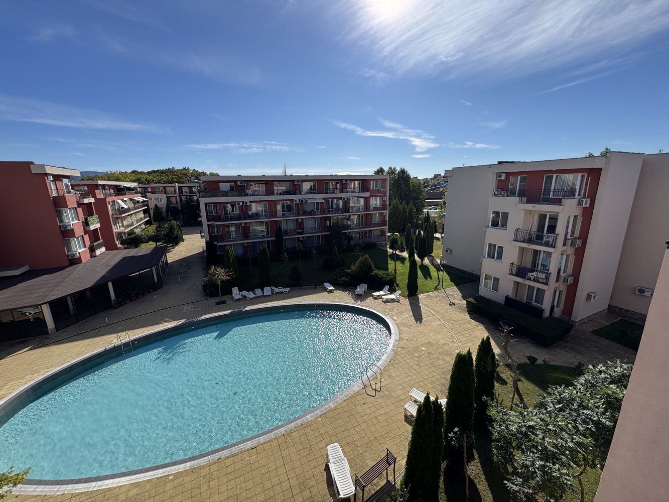 Studio with pool view in a complex with excellent infrastructure in Sunny Beach