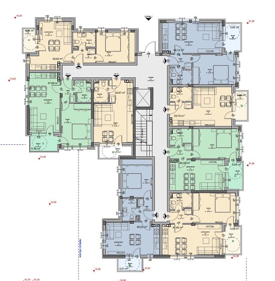 Spacious and bright studio apartment in a new complex – 500 meters from the sea
