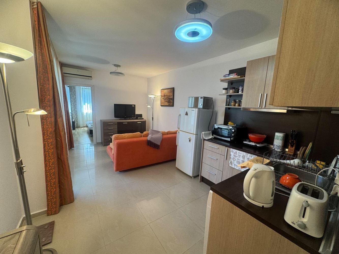 South-Facing Apartment with Two Bedrooms and Underground Parking Space 200 m from the Sea in Pomorie