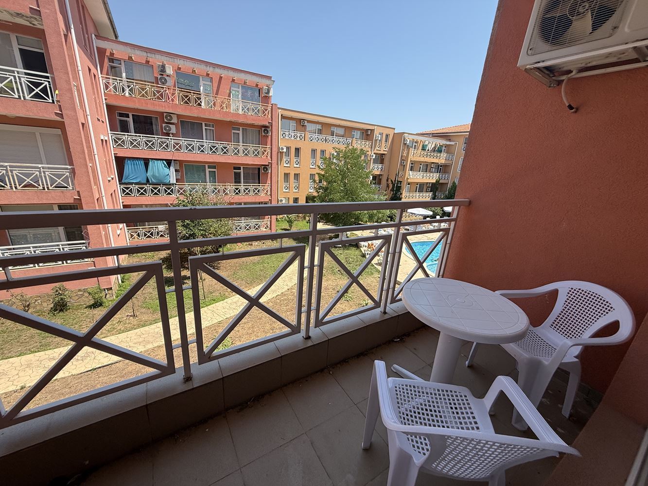 Furnished One-Bedroom Apartment with Pool View in Sunny Beach