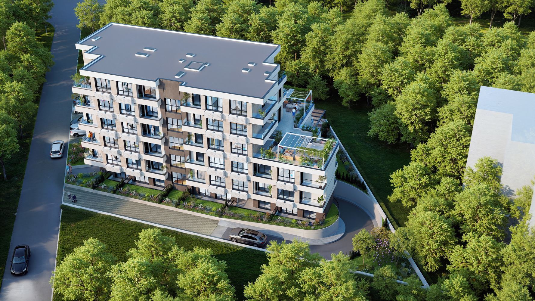 One-Bedroom Apartment with a Private Small Garden in a New Modern Complex in Sunny Beach
