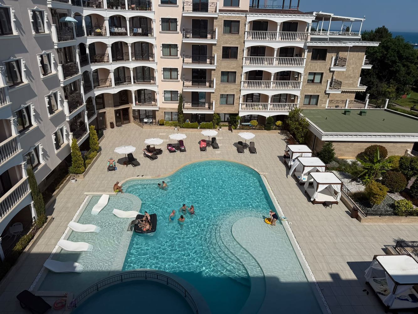 New One-Bedroom Apartment with Pool and Sea View in a Luxury First-Line Complex in Nessebar