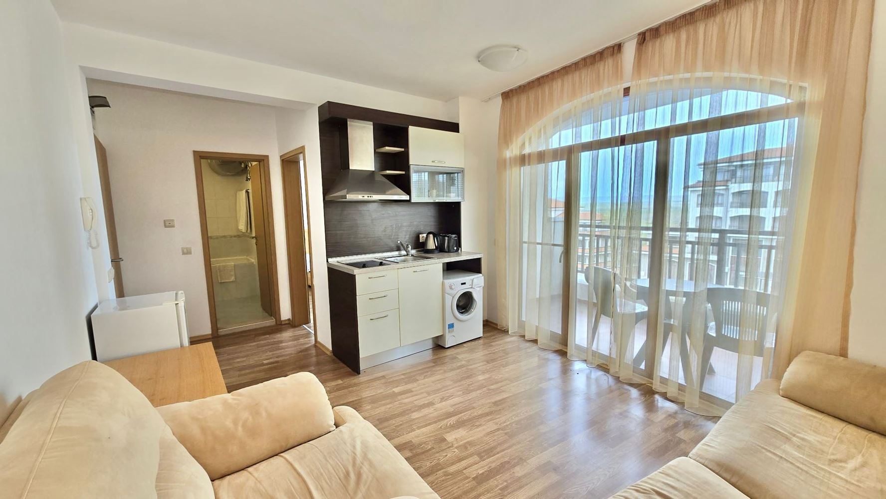 Attractive one-bedroom apartment with pool view in Aheloy