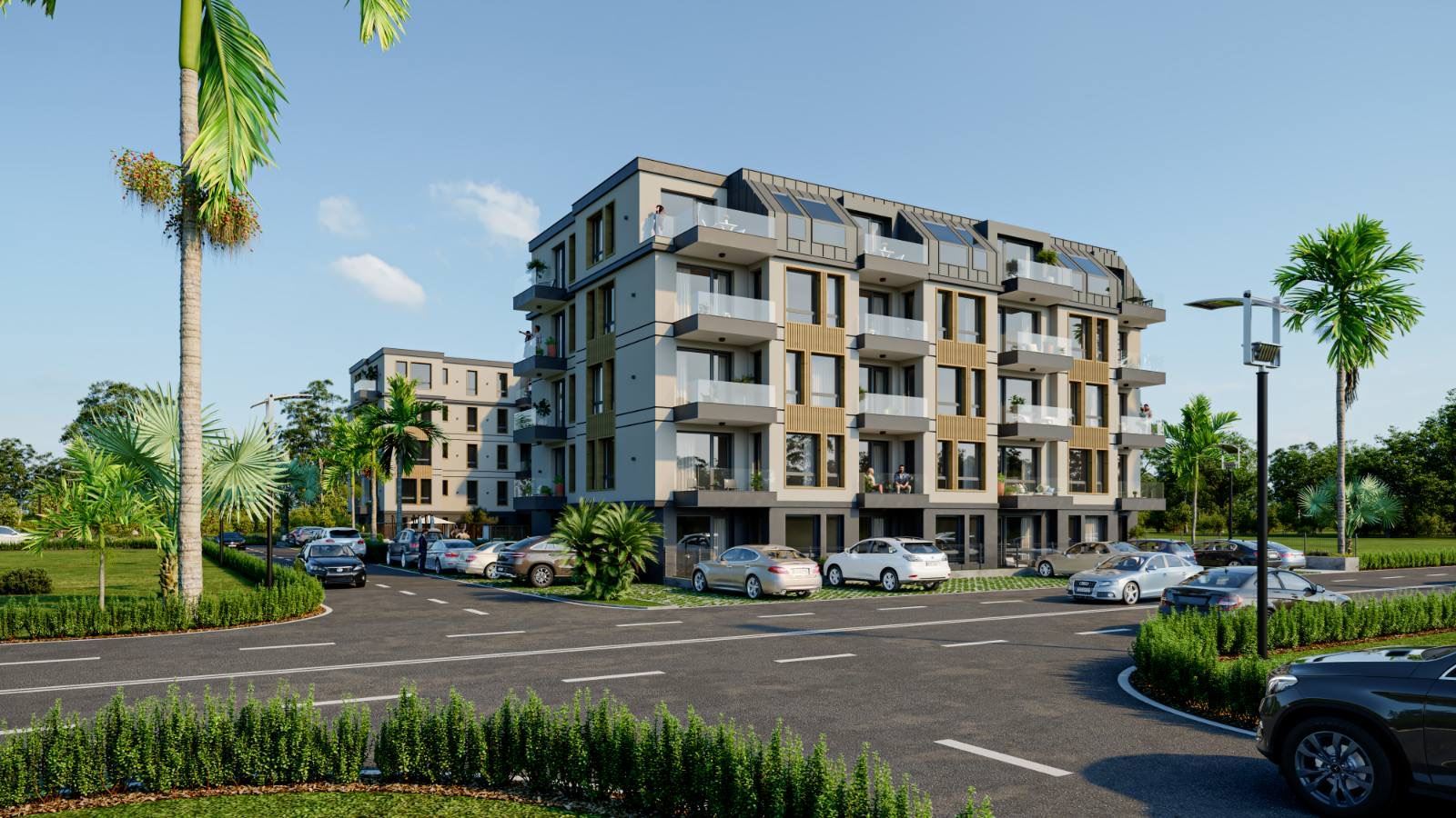 Spacious and bright studio apartment in a new complex – 500 meters from the sea