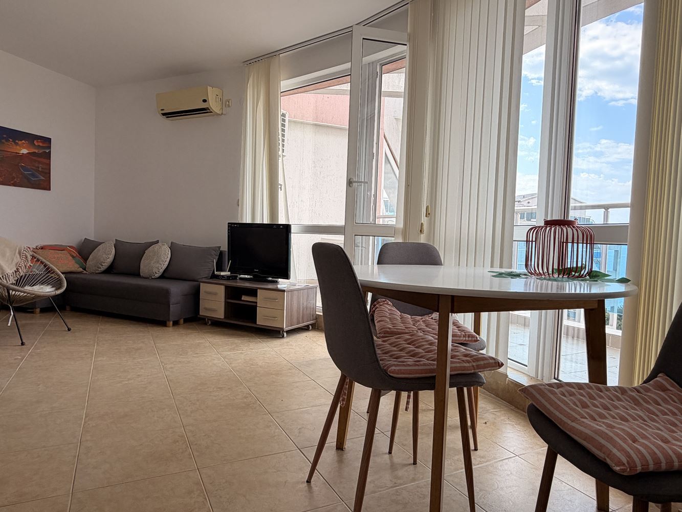 First Line with a Beautiful Sea Panorama – Spacious One-Bedroom Apartment with Two Terraces