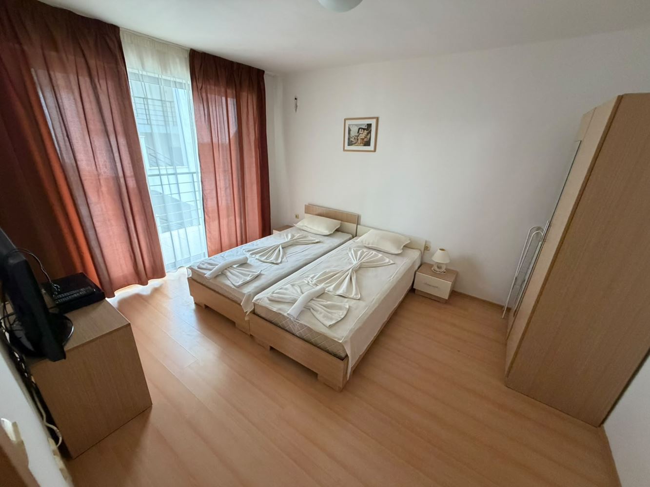 Spacious two-bedroom apartment with sea and mountain views in a beautiful gated complex near the sea