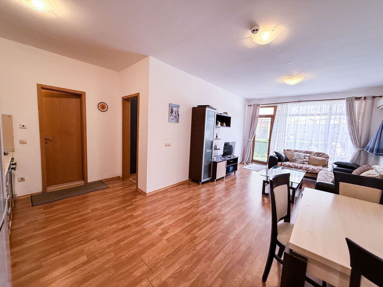 Spacious One-Bedroom Apartment with a Private Garden and Large Veranda in a Complex near Aheloy