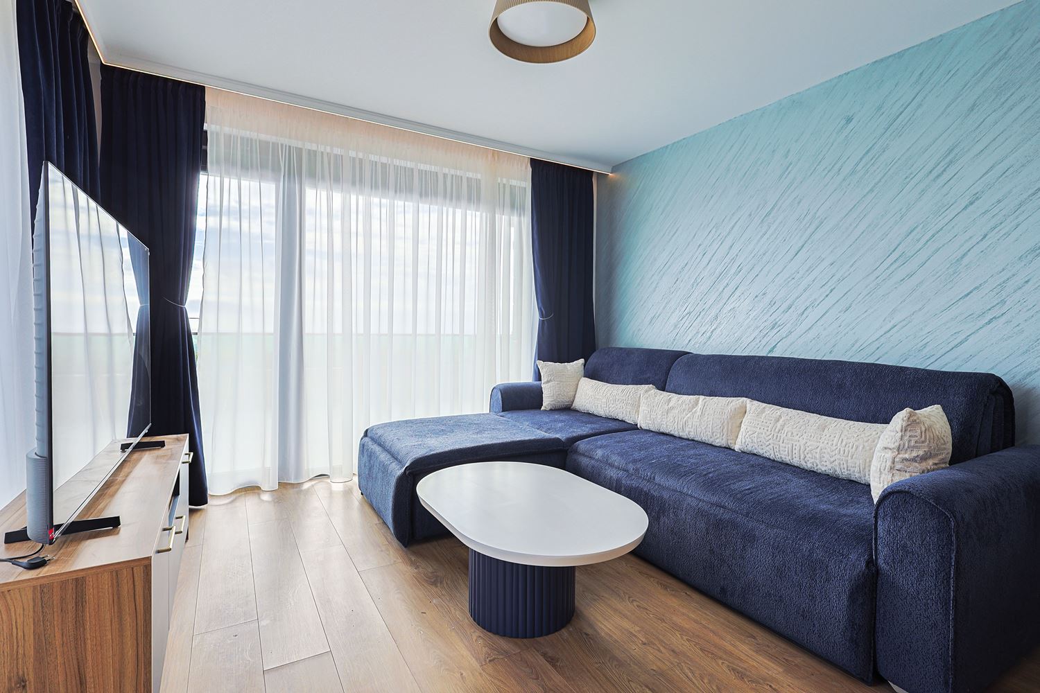 Two-Room Apartment with Sea Views and Designer Renovation in a Green Complex in Sunny Beach