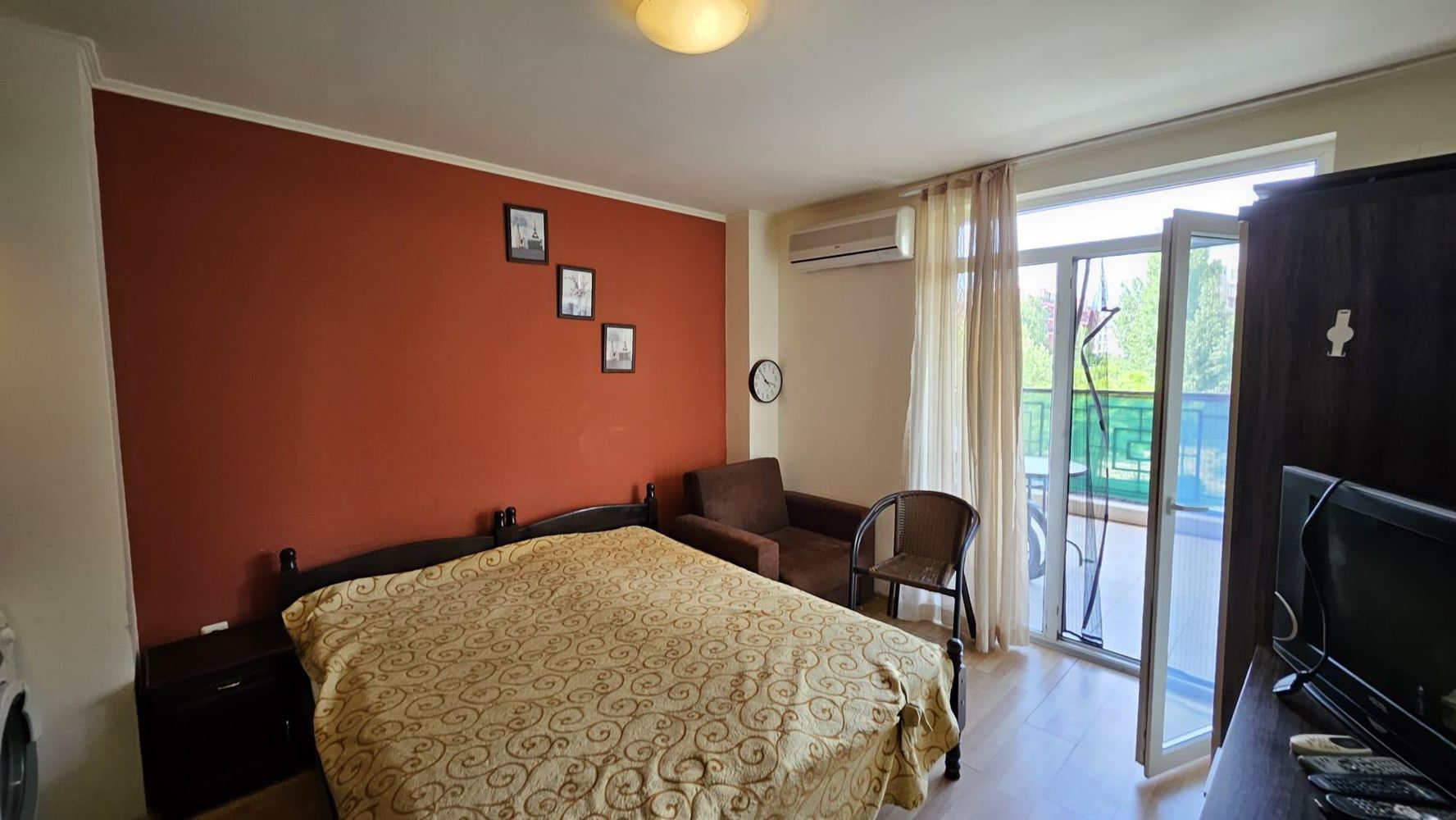 Cozy studio in a modern complex in Sunny Beach with swimming pool and fitness, a short walk from the beach