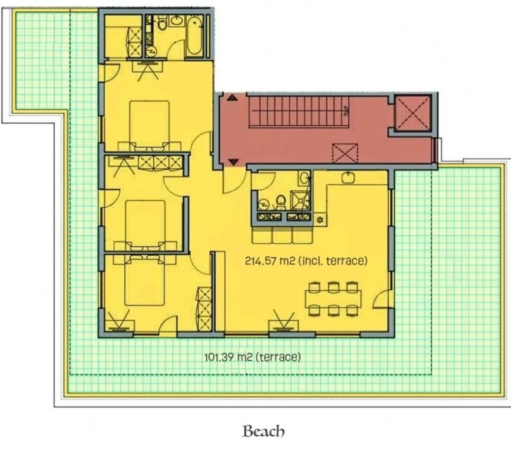 Sveti Vlas – three-bedroom apartment with direct panoramic sea view in a first-line complex