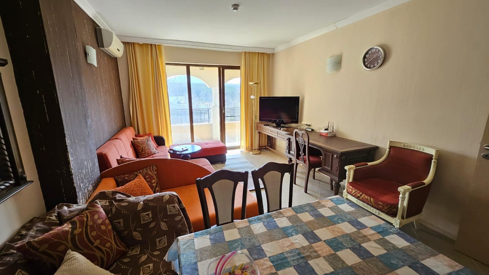 Spacious one-bedroom apartment on the first sea line in Tsarevo with full furnishing
