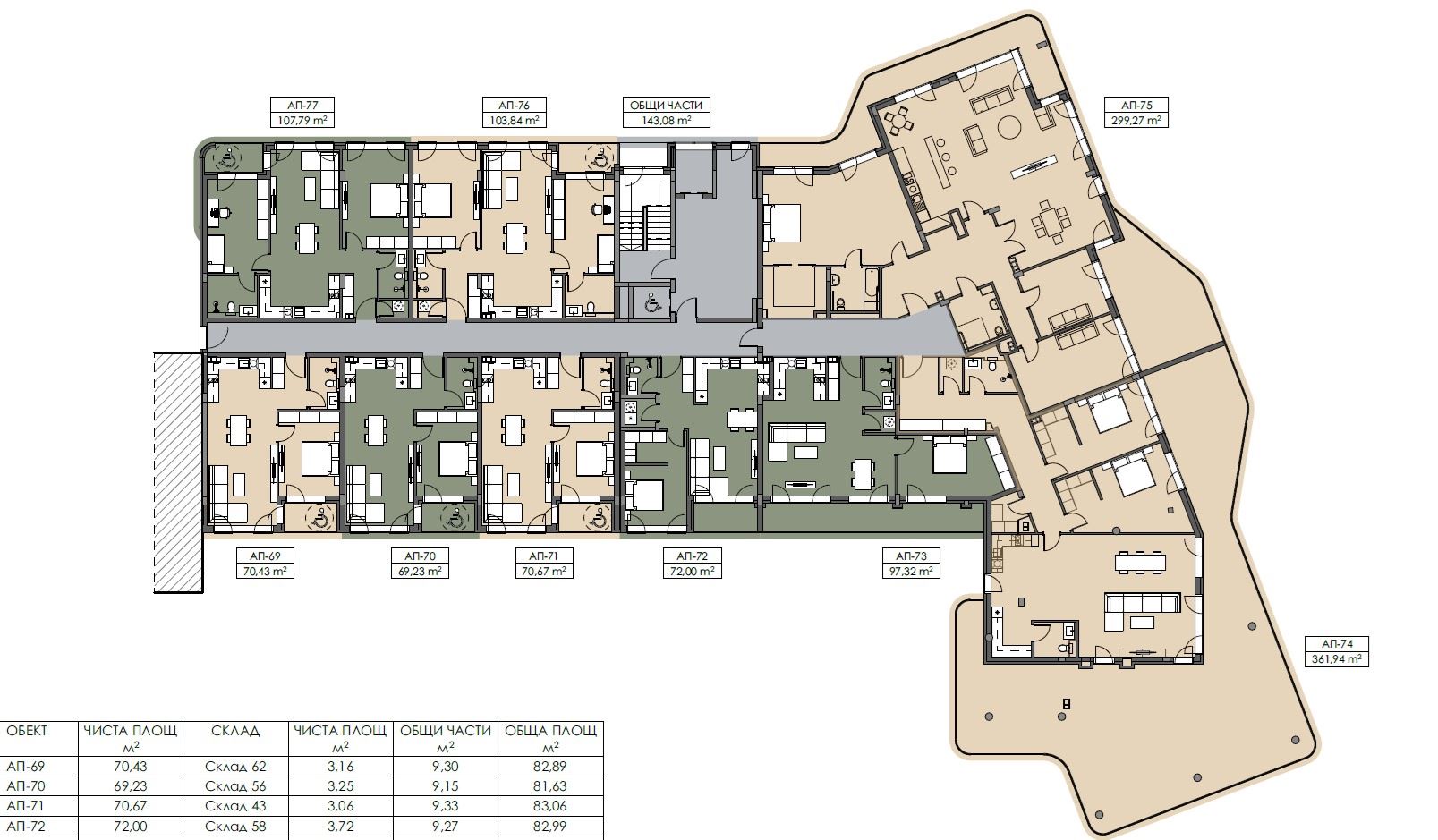 Panoramic two-bedroom apartment on the top floor near the sea in Nessebar – space, prestige and unique location with no maintenance fee