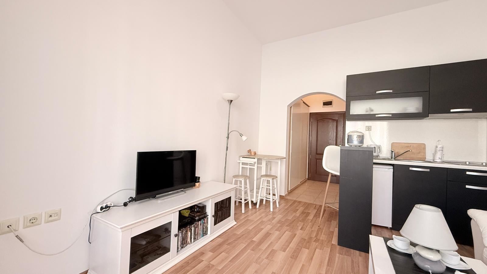 Cozy studio in Sunny Beach – fully furnished, with a small garden and excellent rental potential