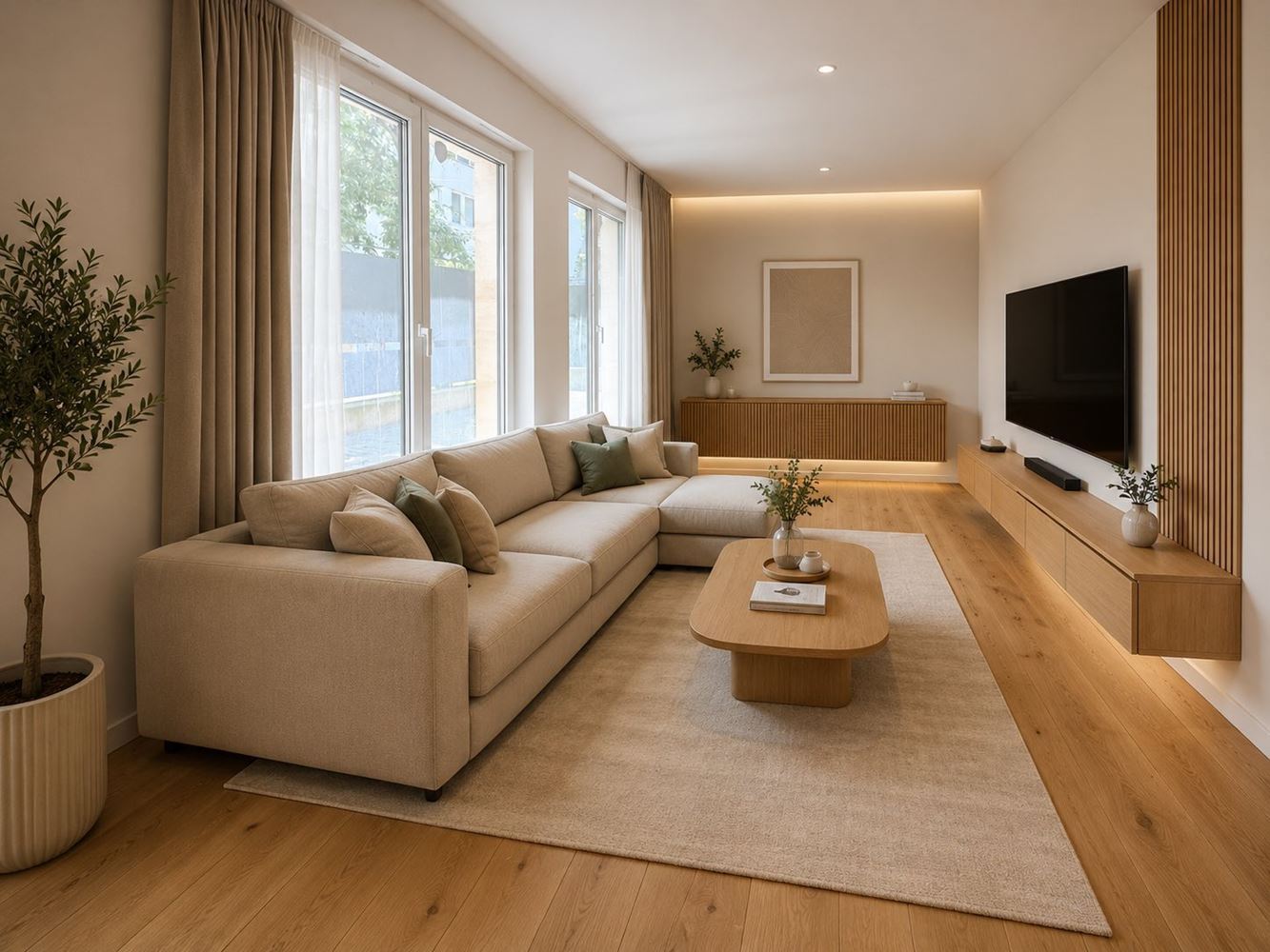 Two-bedroom apartment with private garden and two parking spaces in a new luxury building in the heart of Burgas