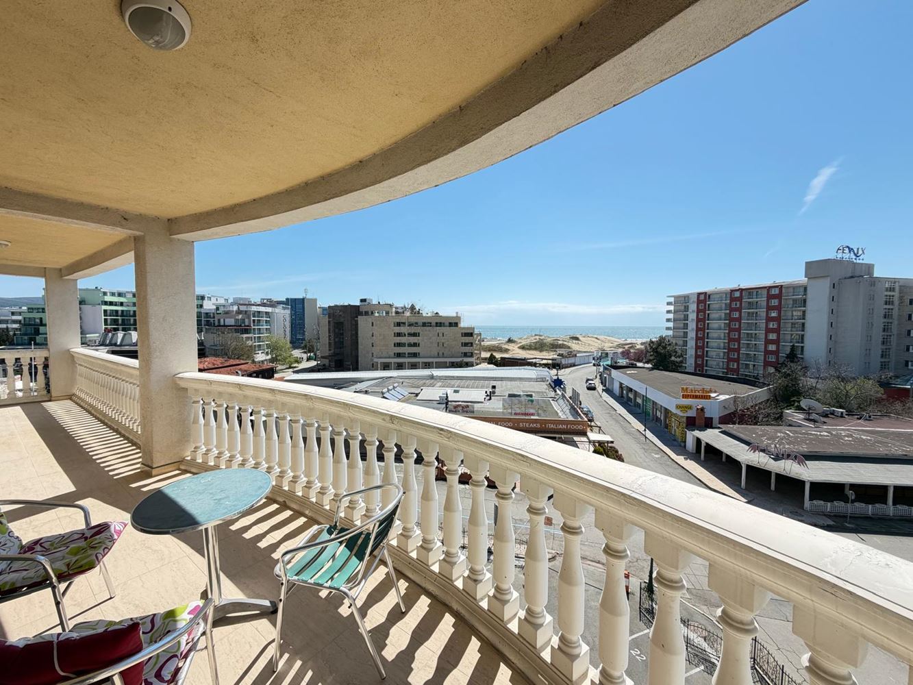 Luxury two-bedroom apartment with sea view 100 meters from the beach in Sunny Beach