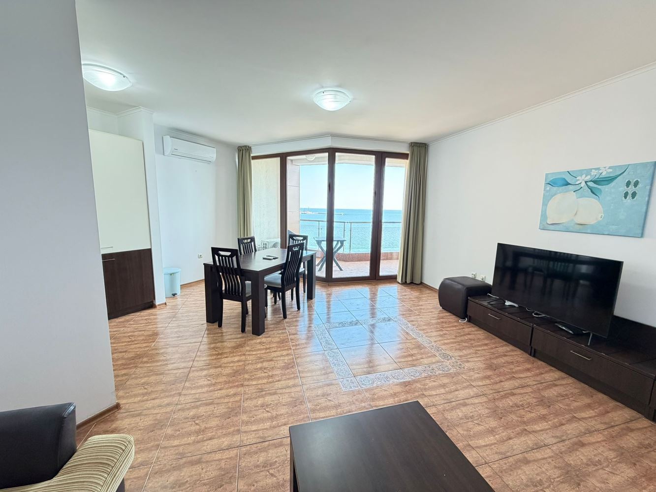 Three-room Apartment with Direct Sea Views on the First Line in Nessebar