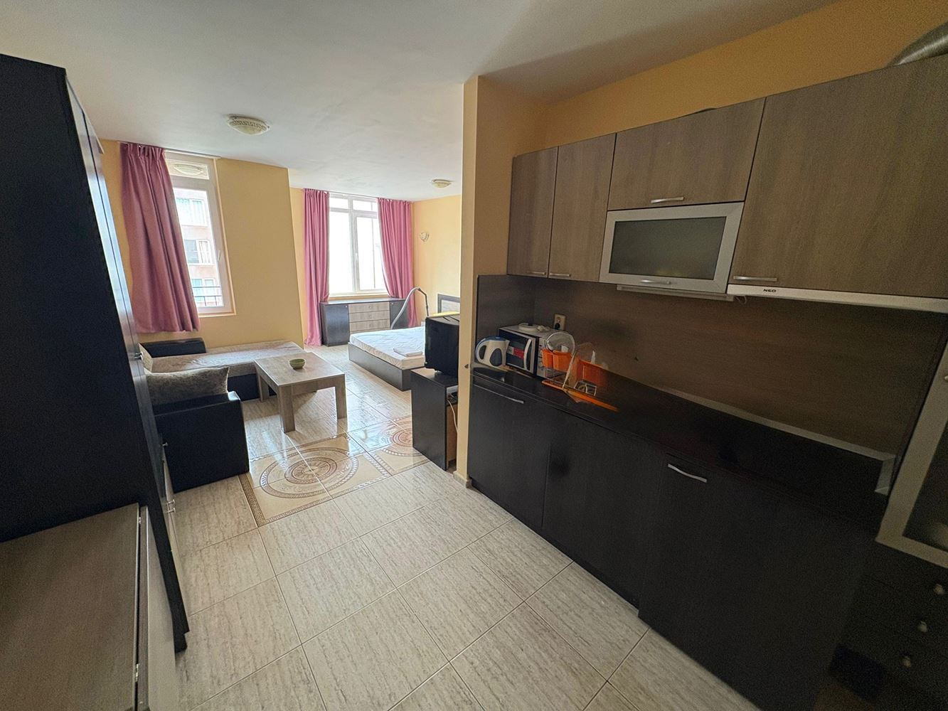Spacious studio in Sunny Beach – southern part, excellent location near Cacao Beach