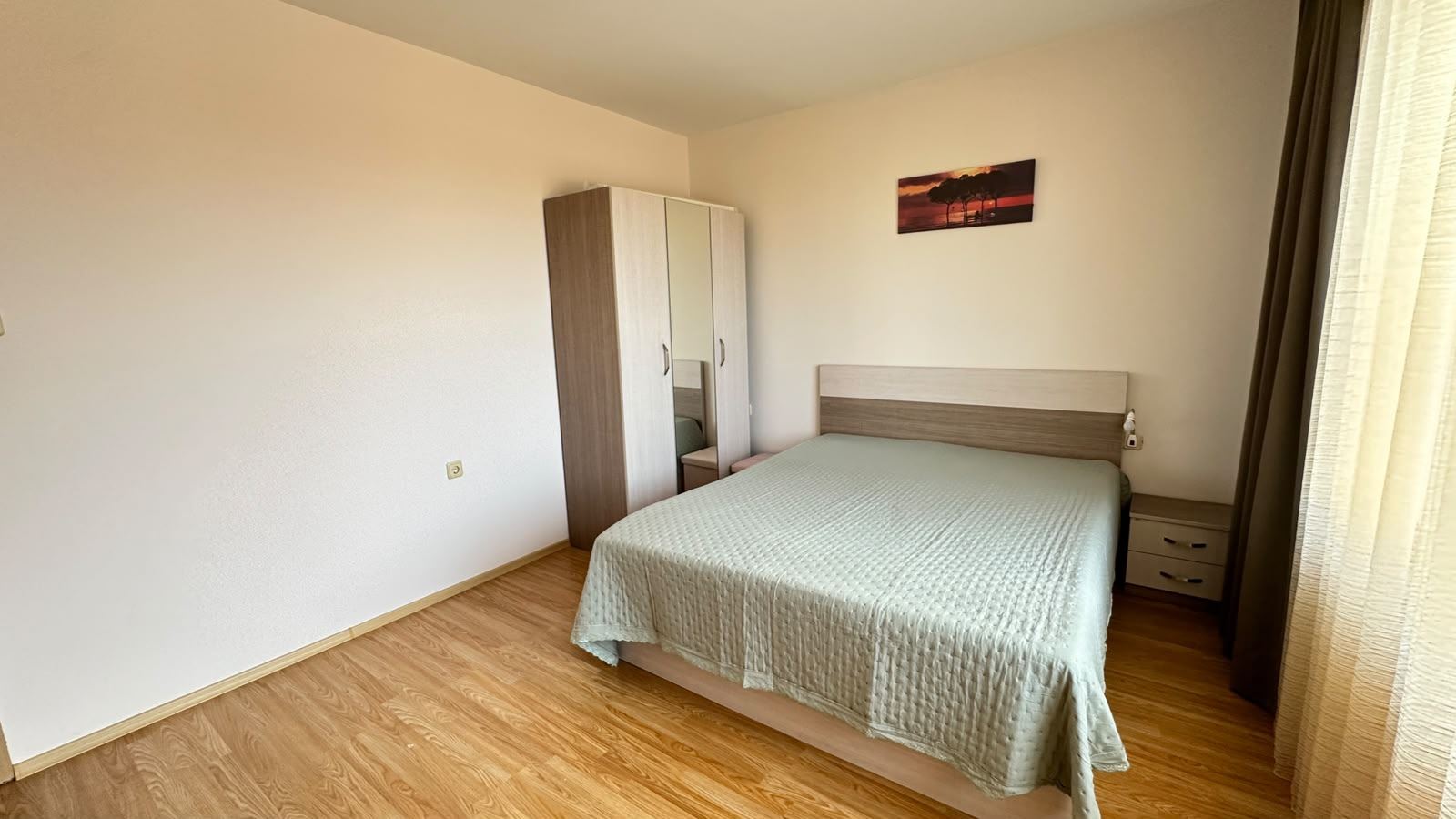 Bright two-bedroom apartment in a quiet area of Nessebar with a low maintenance fee