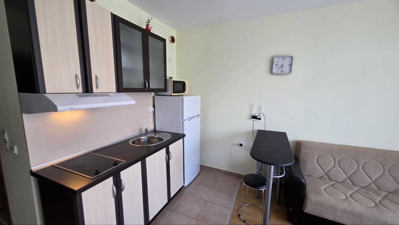 Practical and cozy studio in Sunny Beach – comfort and tranquility with a pool view