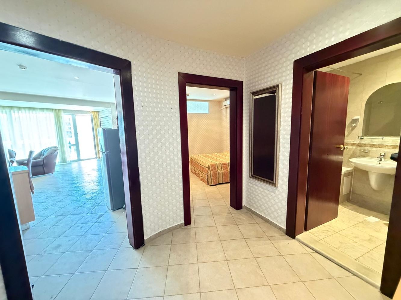 Luxury two-bedroom apartment with sea view 100 meters from the beach in Sunny Beach