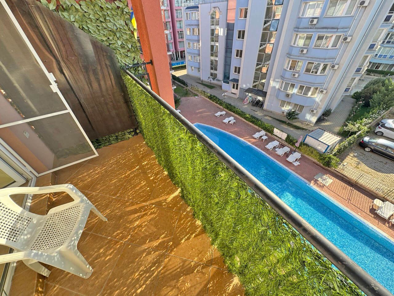Stylish Studio with a Pleasant Pool View in Sunny Beach